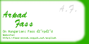 arpad fass business card